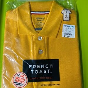 French Toast ,gold uniform girls polo shirt,Size 6/7 small